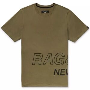 Rag & Bone New York Wrap Around Tee olive green graphic t-shirt SZ XL